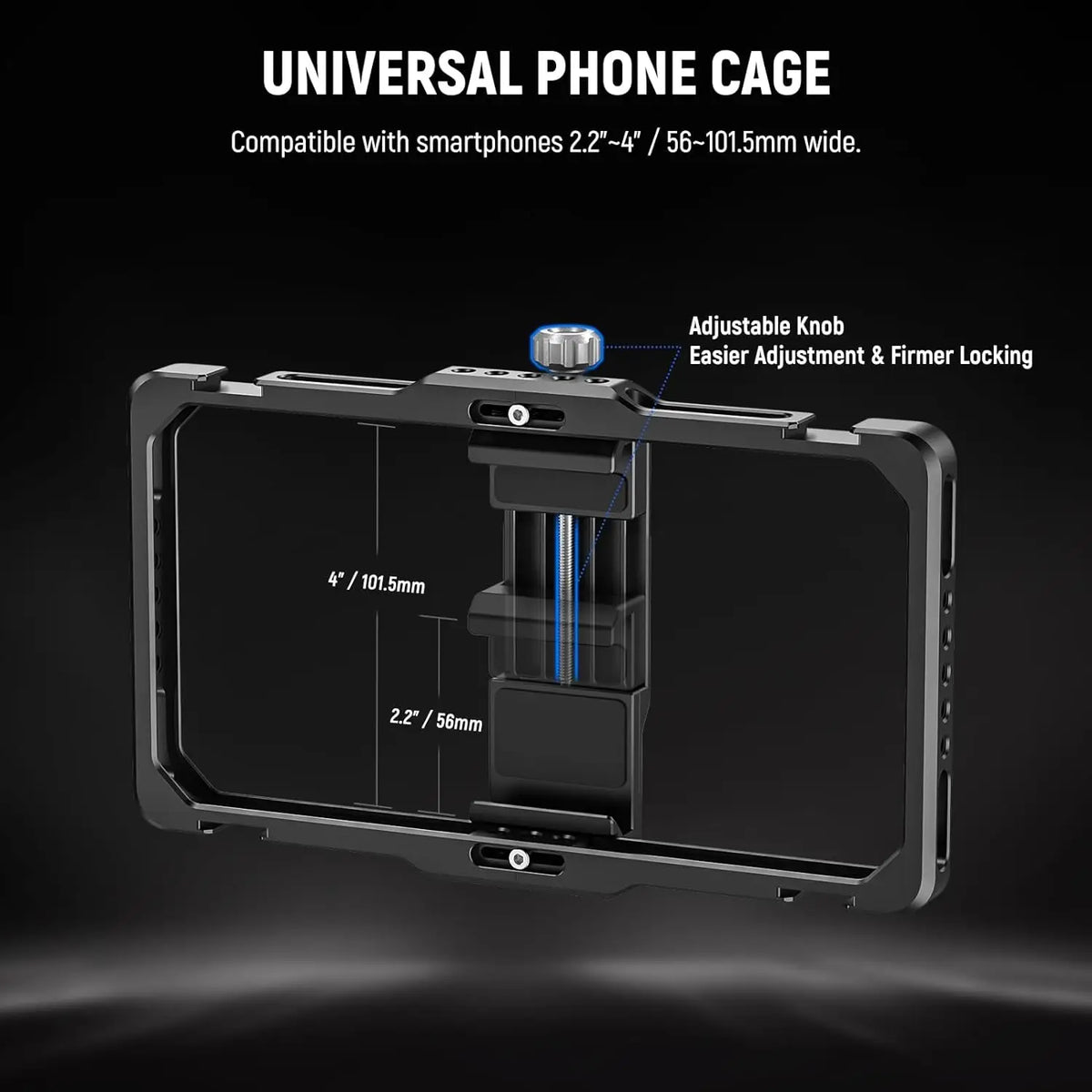 NEEWER Universal Phone Cage Rig with Bluetooth Side Handle Smartphone Stabilizer For iPhone 15 Pro Max 15 Pro Galaxy S24 Ultra