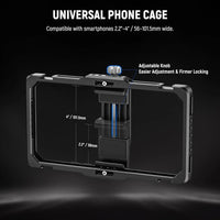 NEEWER Universal Phone Cage Rig with Bluetooth Side Handle Smartphone Stabilizer For iPhone 15 Pro Max 15 Pro Galaxy S24 Ultra