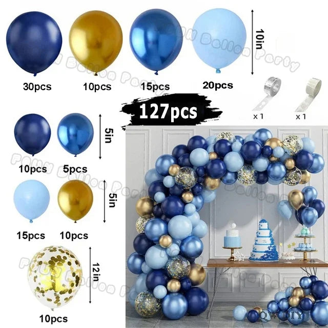 Macaron Dusty Blue Balloon Garland Arch Kit Happy Birthday Party Decoration Kids Boy Baby Shower Ballons Wedding Party Supplies