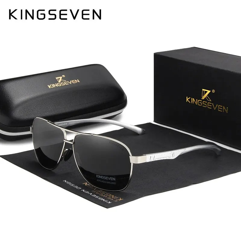 KINGSEVEN Polarized Aluminum Sunglasses Men High Quality UV400 Mirror Lens Male Women Fashion Eyewear Driving Outdoor Glasses