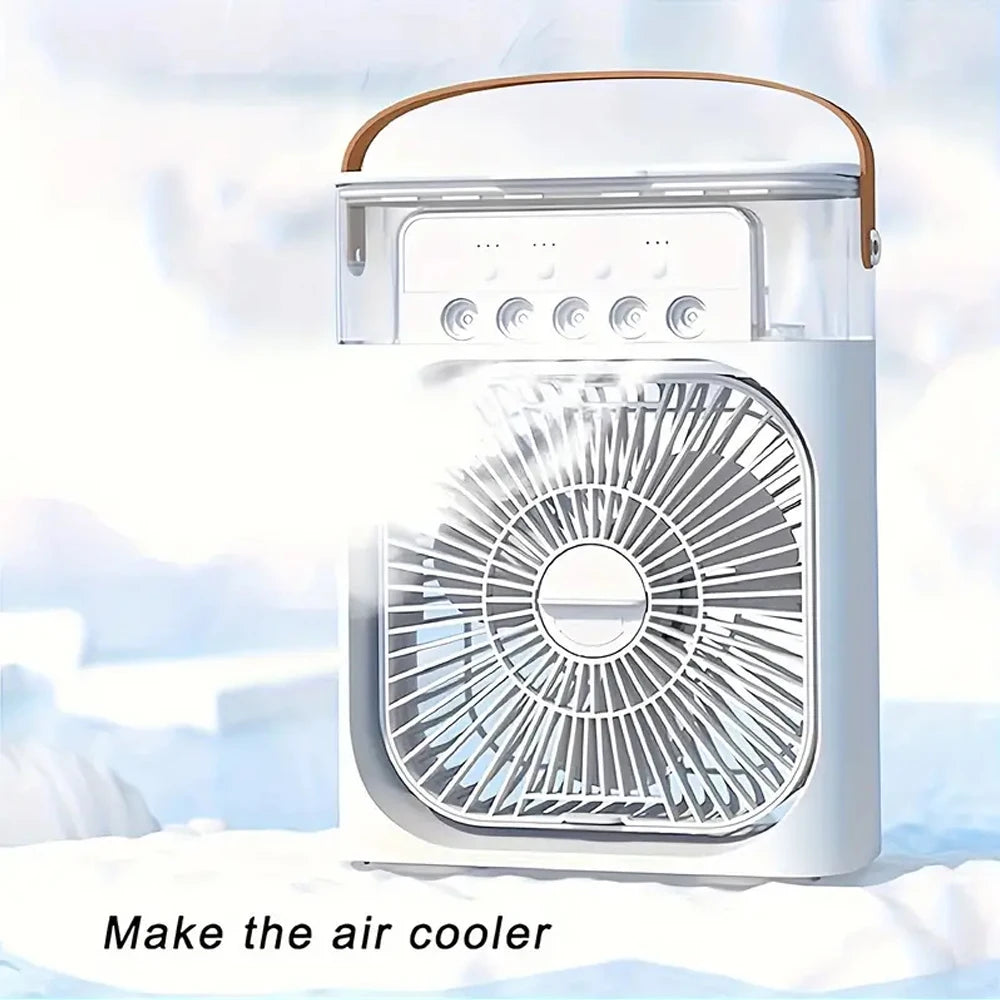 OREADEX 3 In 1 Fan AIr Conditioner Household Small Air Cooler LED Night Light Portable Humidifier Adjustment Fan Office Home Fan