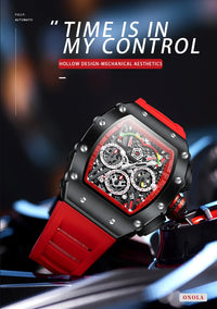 Luxury Brand Tonneau Watch for Men Classic Stainless Steel Chronograph Quartz Watches Fashion Sport Waterproof Reloj Hombre Gift