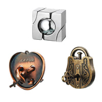 Metal Puzzle Brain Teaser 3PCS Set Casse Tete Difficile Rompecabezas IQ Test Mind Games Toys For Kids Adults Juegos De Ingenio