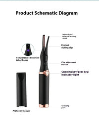 Portable 3 Temperature Mode Heated Eyelashes Curling Tool Electronic USB Natural Fake Eye Lash Curler Beauty Supplies
