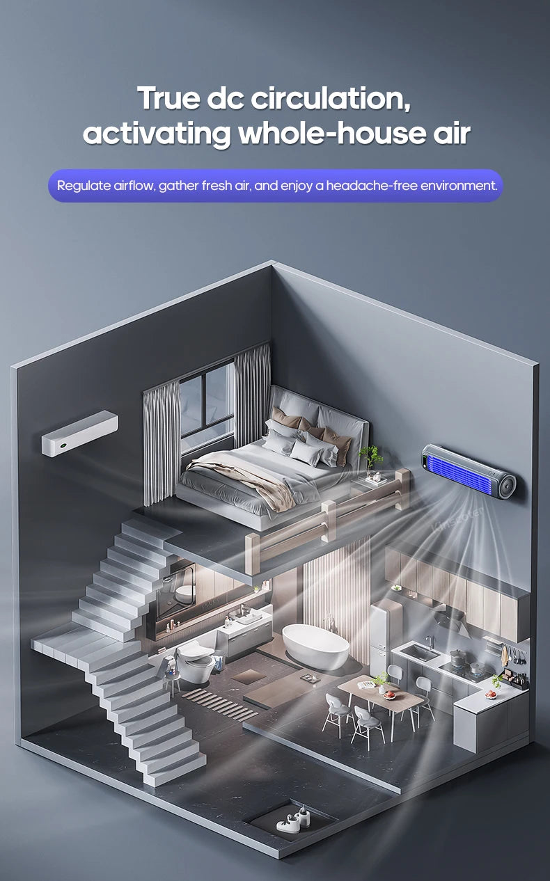Newest Wall Mounted Air Conditioning Fan Silent Household Rechargeable Tower Fan Vertical Desktop Air Cooler  for Bedroom Living