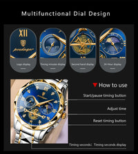 POEDAGAR Luxury Man Wristwatch Chronograph Waterproof Luminous Men Watch Stainless Steel High Quality Sport Men's Quartz Watches