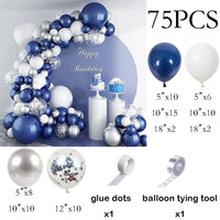Navy Blue Balloons Garland White Sliver Confetti Latex Ballon Arch Kit Wedding Anniversary Birthday Party Baby Shower Decoration