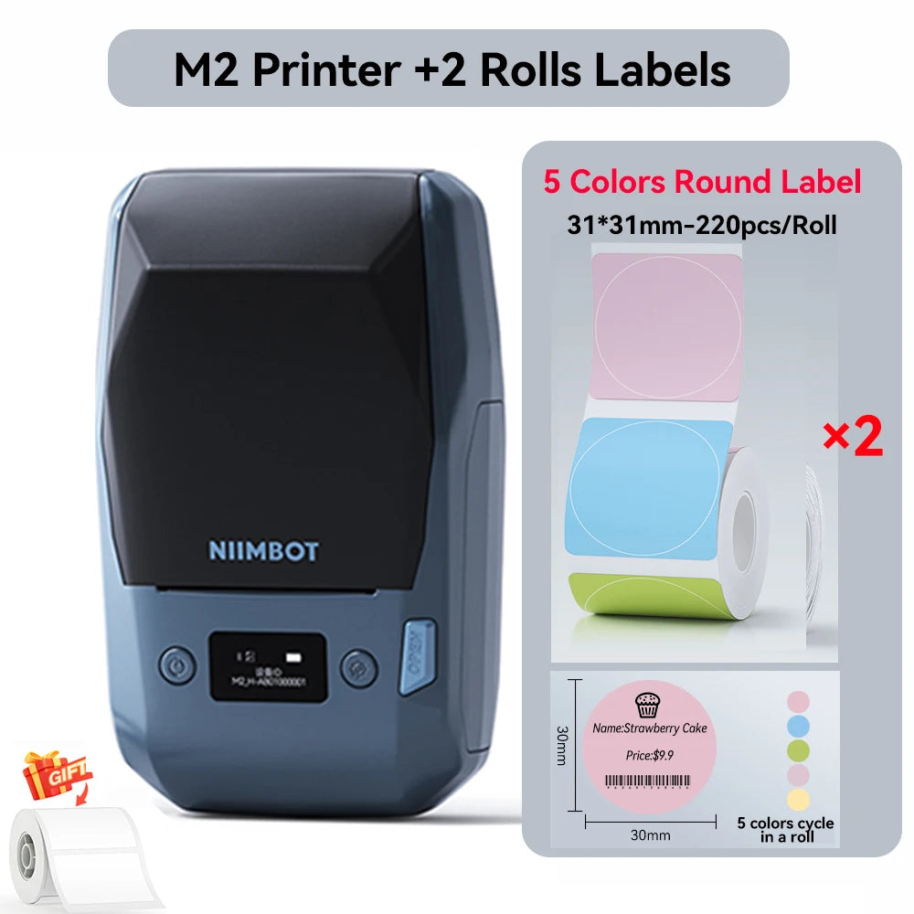 Niimbot M2 Thermal Transfer Label Printer 300 DPI High Definition Wireless 20-50 mm Print Width Label Maker Support Phone/PC