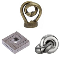 Metal Puzzle Brain Teaser 3PCS Set Casse Tete Difficile Rompecabezas IQ Test Mind Games Toys For Kids Adults Juegos De Ingenio