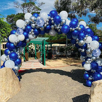 Navy Blue Balloons Garland White Sliver Confetti Latex Ballon Arch Kit Wedding Anniversary Birthday Party Baby Shower Decoration