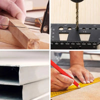 Premium Aluminum Alloy Woodworking Square Ruler - 3D Mitre Angle Measuring Template Tool - 45/90 Degree Carpenter's Layout Gauge