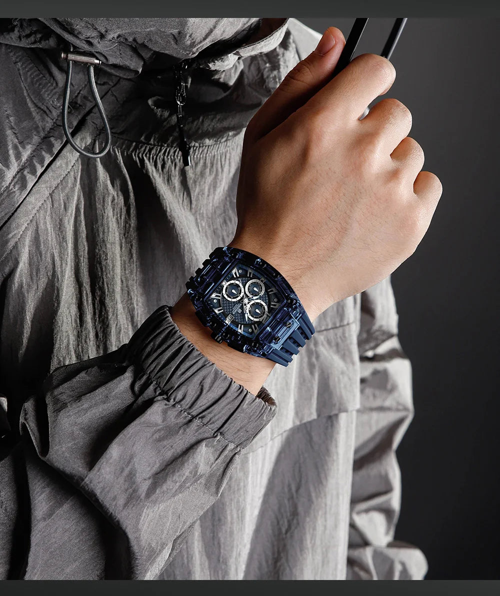 NAVIFORCE Fashion Men Watch Quartz Chronograph  Clock 3ATM Waterproof Silicone Band Sports Casual Date Display Male Wristwatches