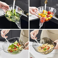 Multifunctional Fruit Vegetables Draining Bowl Drain Basket Kitchen Sink Drain Basket For Washing Fruit Salad Home Kitchen