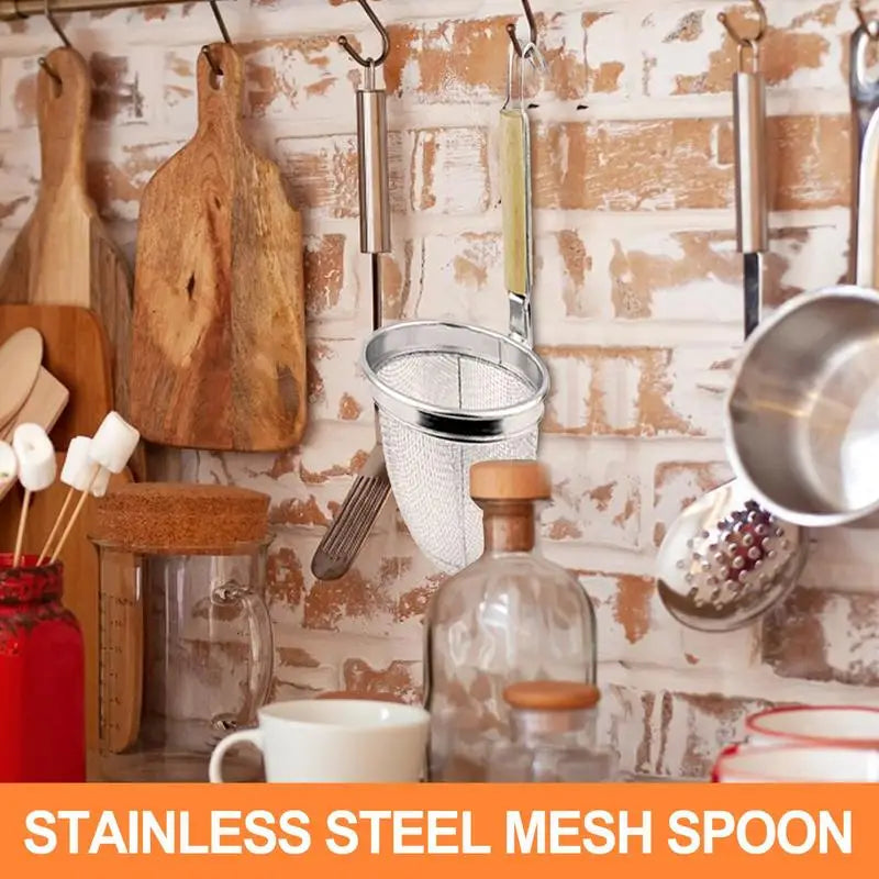 Kitchen Stainless Steel Noodle Colander Basket for Dumpling Vegetables Kitchen Sieve Noodle Spoon Kitchen Utensil ﻿