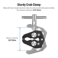 Neewer Crab Clamp Articulated Mini Ball Head, Super Clamp Mic Mount with 1/4" to 5/8" Thread For Camera Cage and Microphones