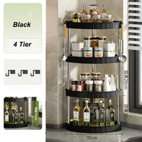 Kitchen Spice Rack Shelf Countertop Corner Multifunctional Seasoning Supplies Rack Saving Spice Rack Organizer with Hooks