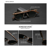 KINGSEVEN 2023 Fashion Polarized UV400 Sunglasses For Men Wood Optical Lenses For Women Protection Highquality Eyeglass Frames