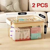 Multi-Layer Home Medicine Box Large Capacity Medical Storage Case Transparent Design for First Aid and Medication Organization