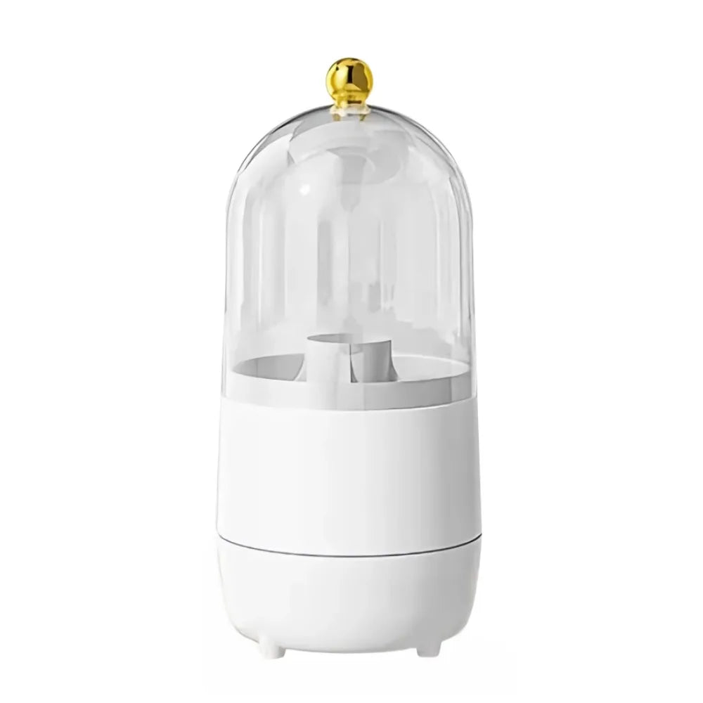 New PP Makeup Brush Holder 360° Rotating Large-capacity Cosmetics Display Case With Lid Dustproof Storage Box Makeup Brush