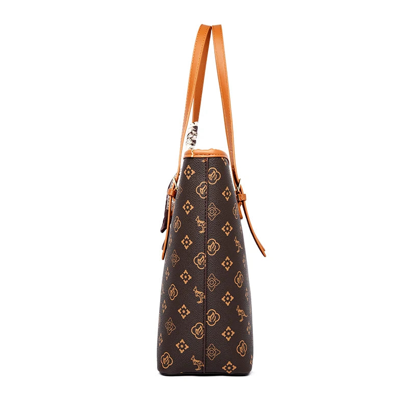Women's Quality Soft Leather Shoulder Bag Luxury Print Designer Handbag Ladies Casual Tote Bag Messenger Commuting Sac A Main