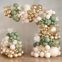 White Sand Balloons Garland Sage Green Gold Balloon Arch Kit Birthday Party Baby Shower Wedding Bride Shower Decoration Globos