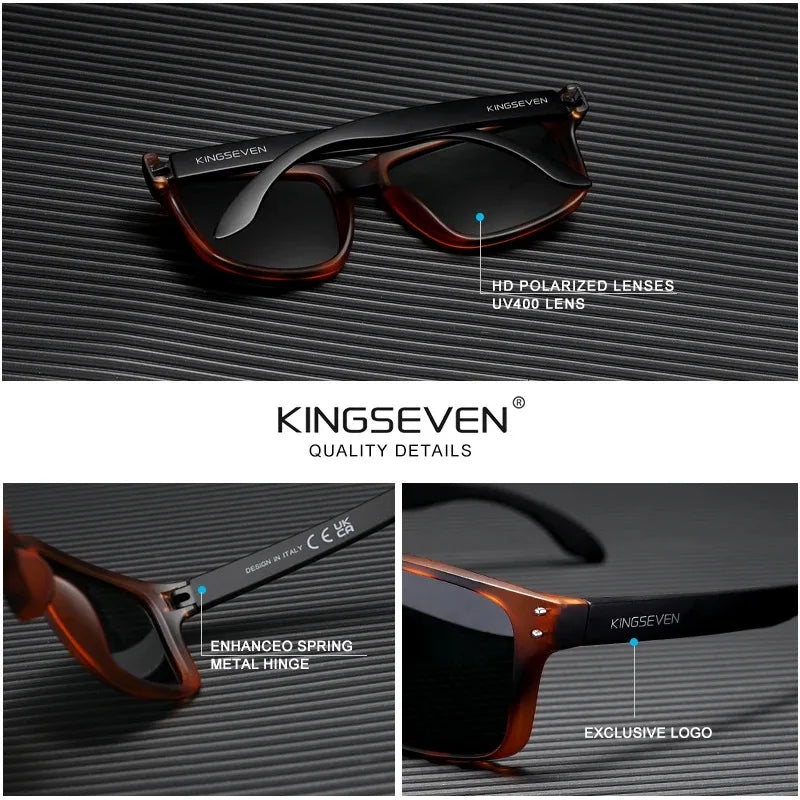 KINGSEVEN Rectangle Retro Polarized Sunglasses Women Men Cycling UV400 Glasses Anti-glare Outdoor Sports Causal Fishing Eyewear