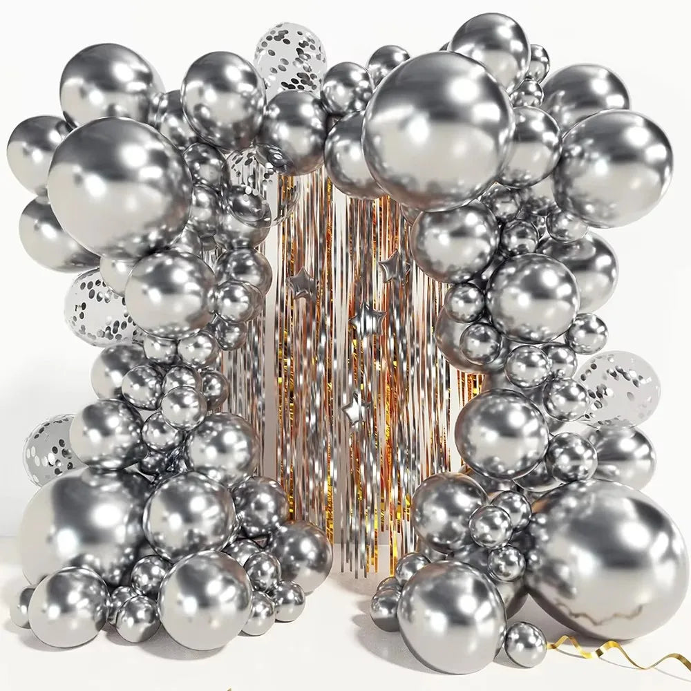 Metallic Blue Balloons Arch Garland Kit Baby Shower Decor Chrome Confetti Ballon Boy Birthday Party Decoration Graduation Globos