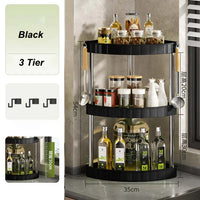 Kitchen Spice Rack Shelf Countertop Corner Multifunctional Seasoning Supplies Rack Saving Spice Rack Organizer with Hooks