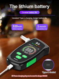 R&D RD900 Alcohol Tester Rechargeable Digital Breath Tester Breathalyzer Gas Alcohol Detector for Personal & Professional Use