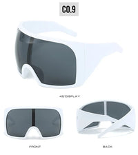 Oversized Punk Shield Sunglasses Women Men Big Frame 2025 Luxury Brand Steampunk Mask Sun Glasses For Ladies Sports Goggle UV400