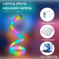 USB Power LED Romantic Light, Acrylic, Spiral RGB