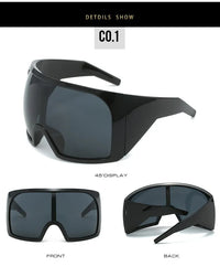 Oversized Punk Shield Sunglasses Women Men Big Frame 2025 Luxury Brand Steampunk Mask Sun Glasses For Ladies Sports Goggle UV400