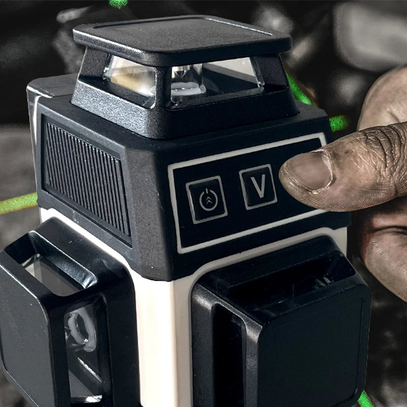 Pracmanu Mini Laser Level 12 Lines 3D level Self-Leveling 360° Horizontal and Vertical Cross Green Laser Beam Lines