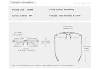KINGSEVEN Fashion Design Sunglasses For Men Polarized UV400 Glasses Women Square Half Frame Photochromism Anti-glare Eyewear