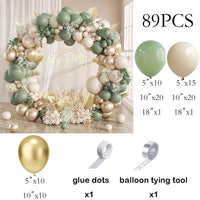 White Sand Balloons Garland Sage Green Gold Balloon Arch Kit Birthday Party Baby Shower Wedding Bride Shower Decoration Globos