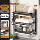 Wall-Mounted Kitchen Dish Rack Multifunctional Kitchen Organizer with Drainboard Cutlery Storage Holder Dinnerware Drainer