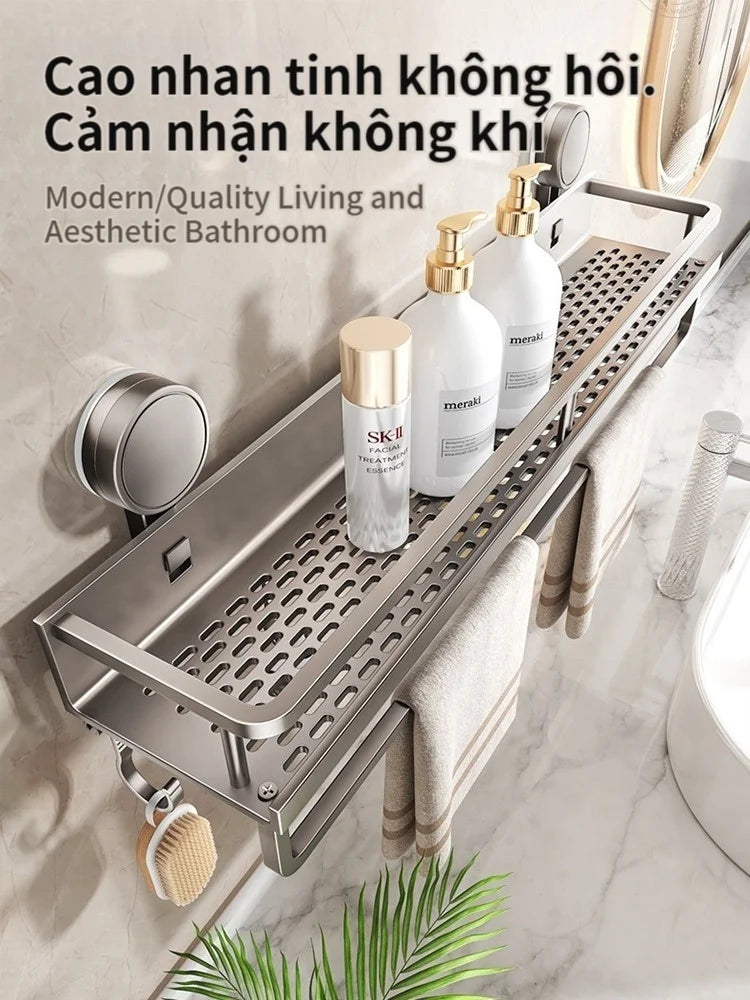 No Drill Bathroom Suction Cup Storage Shelf Storage Shelf Bathroom Perforation-Free Wall Hanging Vanity Toilet Triangle Basket R