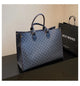 Large-capacity women's bags in Europe and the United States retro shoulder bag classic letters PU commuter handbags women