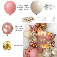 Macaron Pink Balloon Garland Arch Kit Kids Happy Birthday Metal Rose Gold Confetti Balloons Wedding Party Baby Shower Decoration
