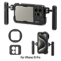 NEEWER Phone Cage Video Rig with Dual Handles For iPhone 15 Pro /Pro Max Smartphone Stabilizer for Video Recording ﻿