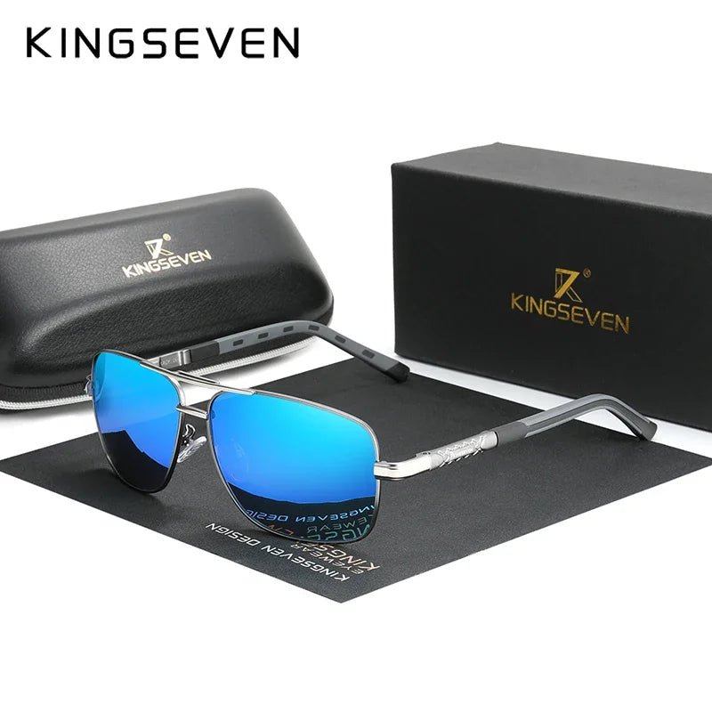KINGSEVEN Classic Pilot Men’s Sunglasses Brand Design Polarized UV400 Women Fashion Glasses Driving Rectangle Frame Eyewear