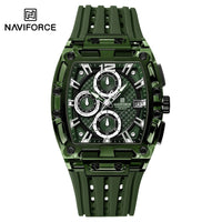 NAVIFORCE Fashion Men Watch Quartz Chronograph  Clock 3ATM Waterproof Silicone Band Sports Casual Date Display Male Wristwatches
