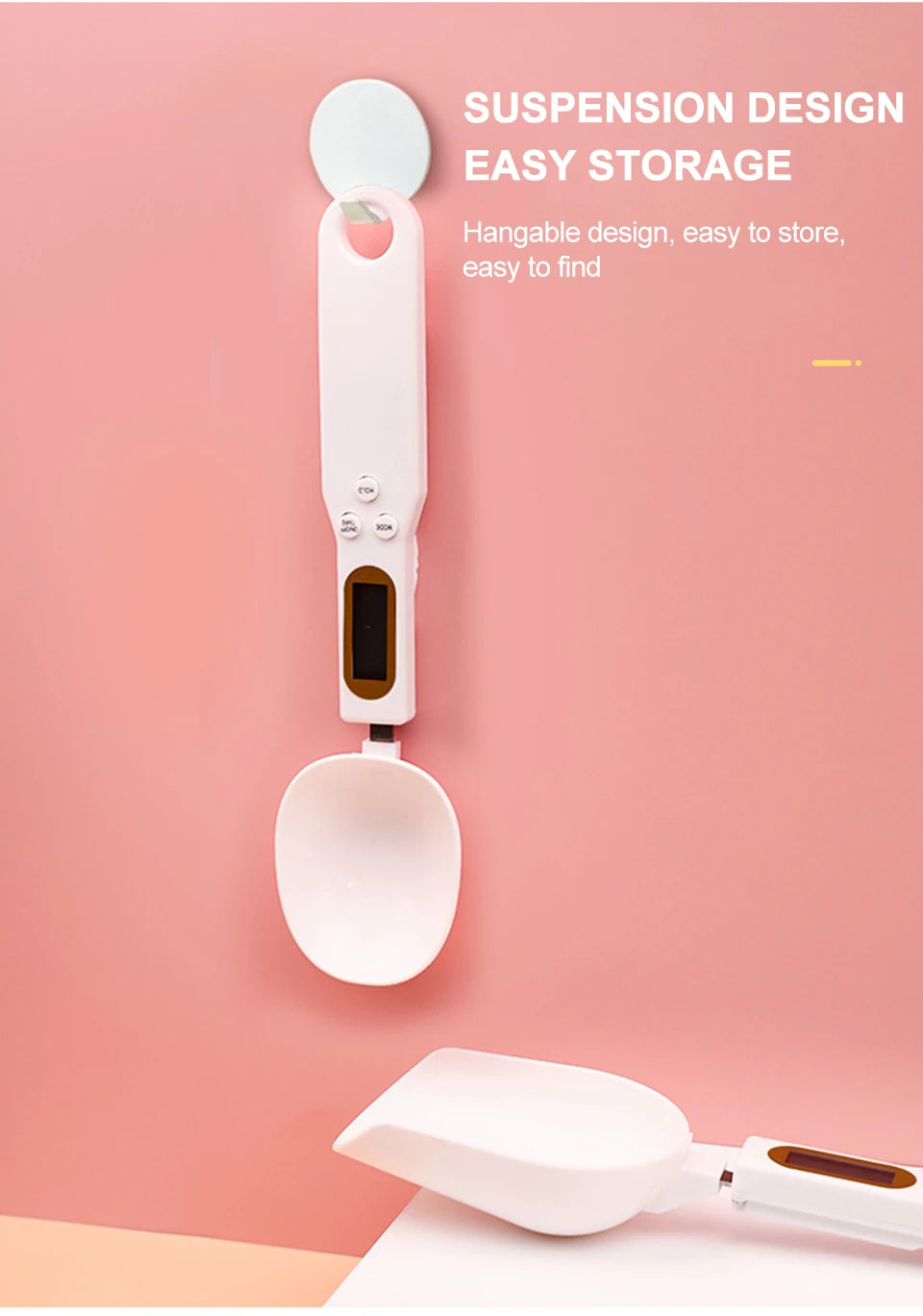 New LCD Digital Measurement Adjustable Weighing Spoon Coffee Powder Scale Baking Scale Electronic Measuring Spoon Kitchen Tools