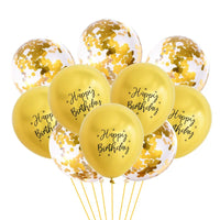 10/20pcs 12inch Happy Birthday Printed Pattern Metallic Ballons Helium Latex Balloon Chrome Metal Globos Birthday Party Decorati