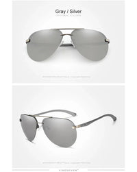 KINGSEVEN Fashion Pilot Rimless Sunglasses Men  Aluminum Polarized Large Frame Glasses Women Casual Driving Outdoor Eyewear