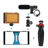 PULUZ Smartphone Vlogging Kit Video Recording Equipment with Tripod Fill Light Shutter for Camera Phone Youtube Set Vlogger KIT