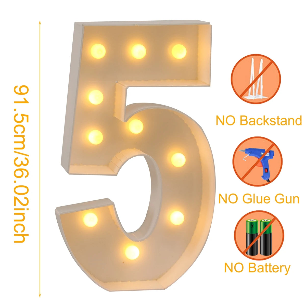 LED Light Giant Birthday Figure Number Balloon Filling Box 30 40 50 1st Birthday Party Decor Adult Kid Baby Shower Wedding Decor