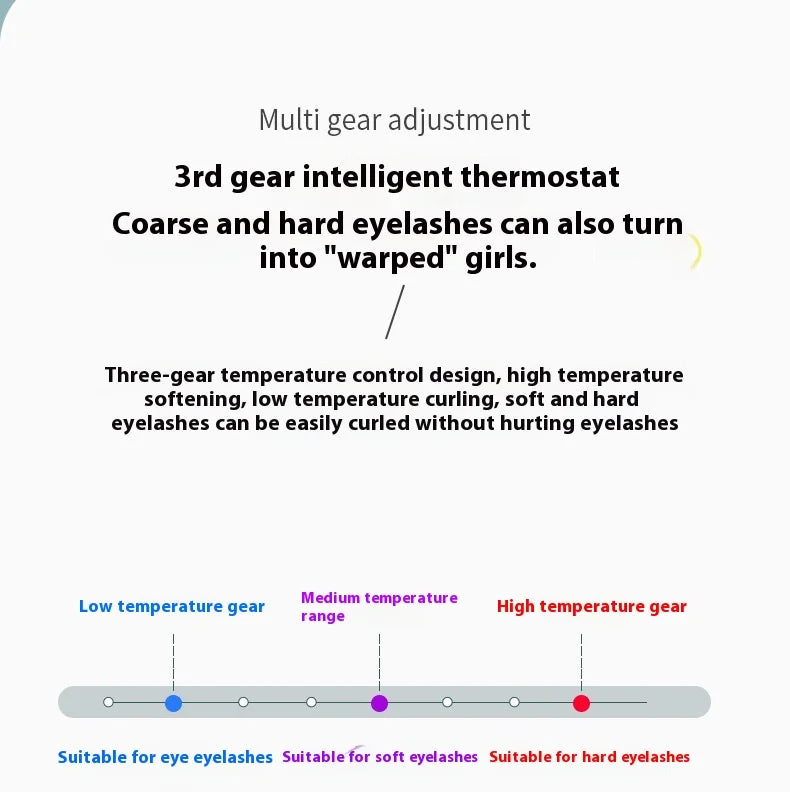 Portable 3 Temperature Mode Heated Eyelashes Curling Tool Electronic USB Natural Fake Eye Lash Curler Beauty Supplies