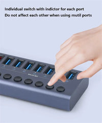 MZX 10 7 4 Port USB Hub 3.0 Aluminum A 3 0 Multi-hub Splitter Concentrator Dock Multiple Extensor Switch Adapter Docking Station