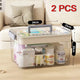 Multi-Layer Home Medicine Box Large Capacity Medical Storage Case Transparent Design for First Aid and Medication Organization
